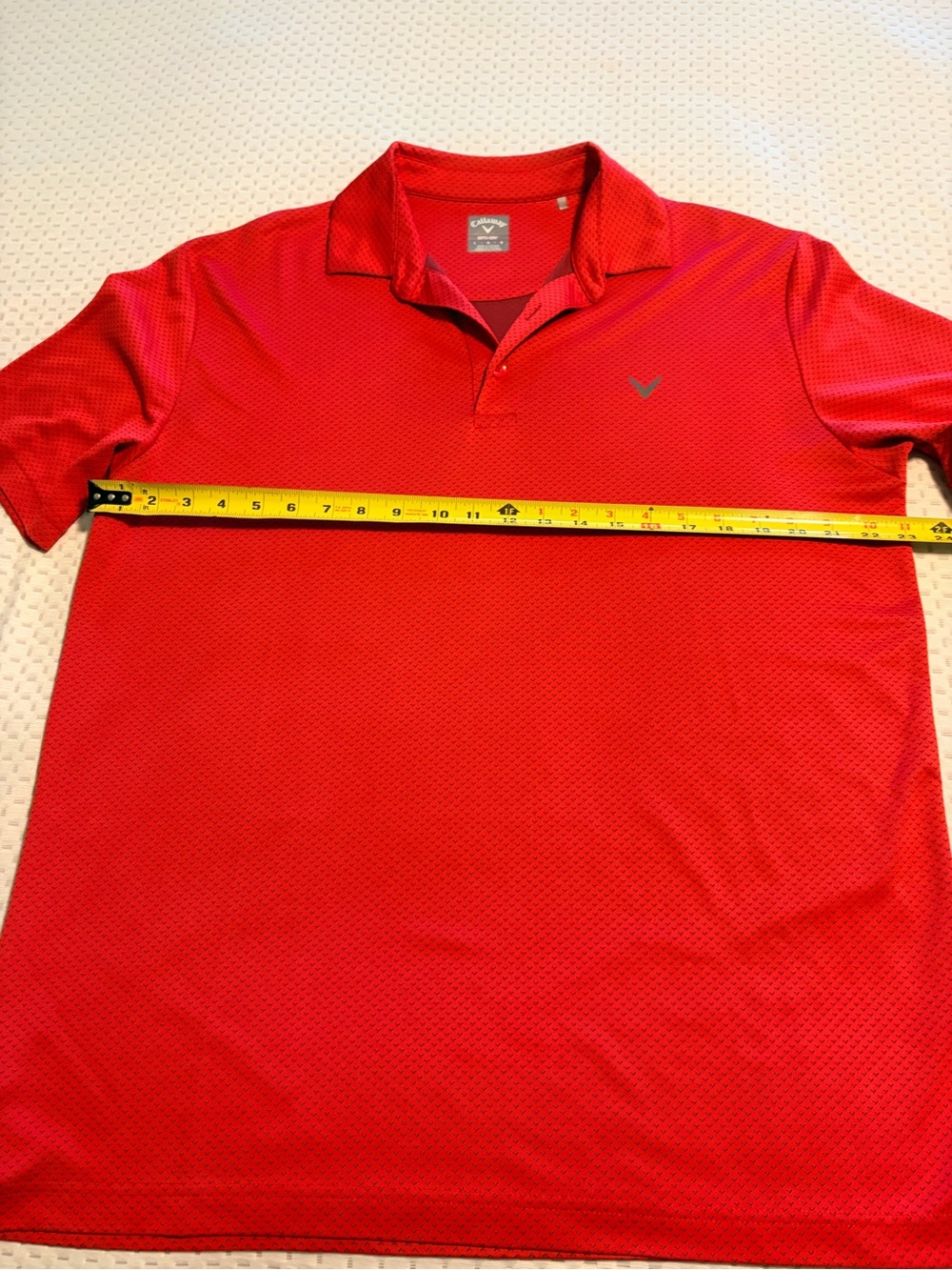 Callaway Red Micro-Pattern Performance Golf Polo - Picture 2 of 3